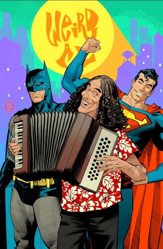 Batman Superman Worlds Finest 50 Cover G Dan Mora Weird Al Yankovic Cameo Card Stock Variant - Cadets Toys & Comics