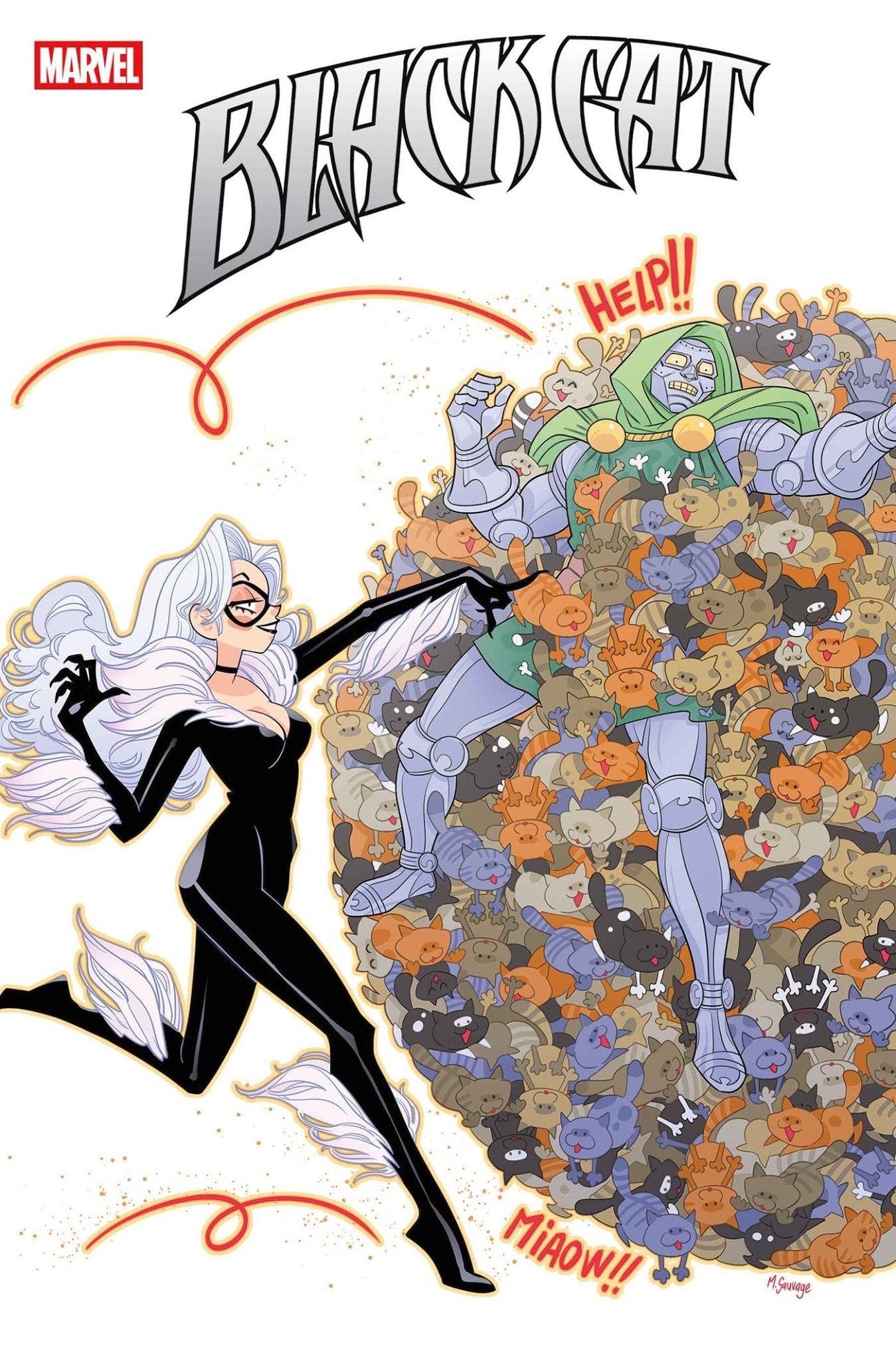 Black Cat 8 Marguerite Sauvage Doom Homage Variant - Cadets Toys & Comics