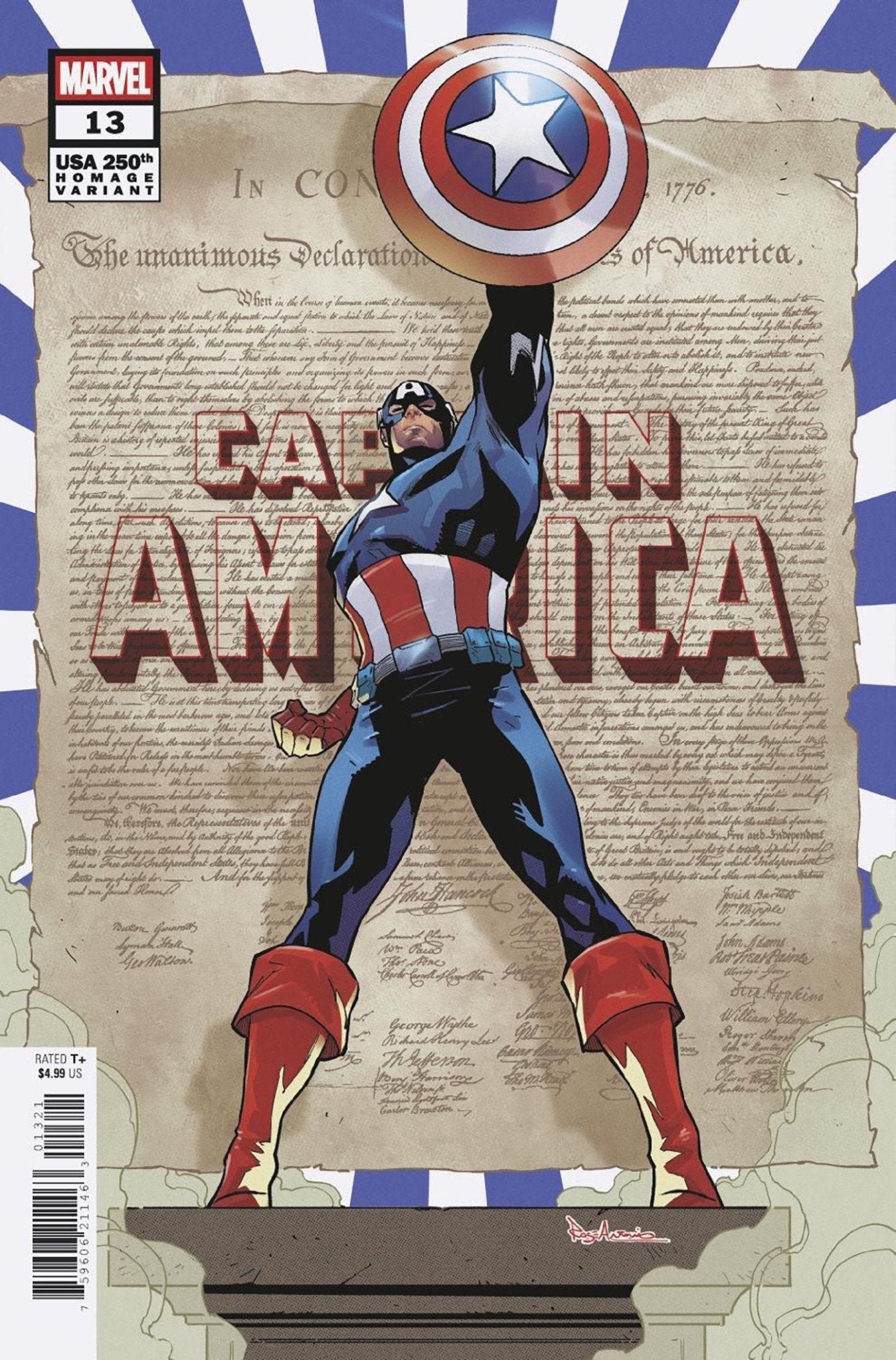 Captain America 13 Roge Antonio 250 Th Homage Variant [Arm] - Cadets Toys & Comics