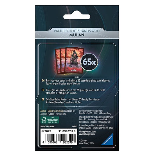 Card sleeves with a Mulan design.