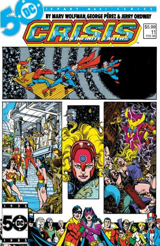 Crisis On Infinite Earths 11 Facsimile Edition Cover B George Perez Foil Variant - Cadets Toys & Comics