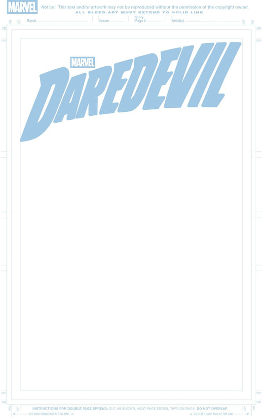 Daredevil 1 Blue Line Blank Cover Variant - Cadets Toys & Comics