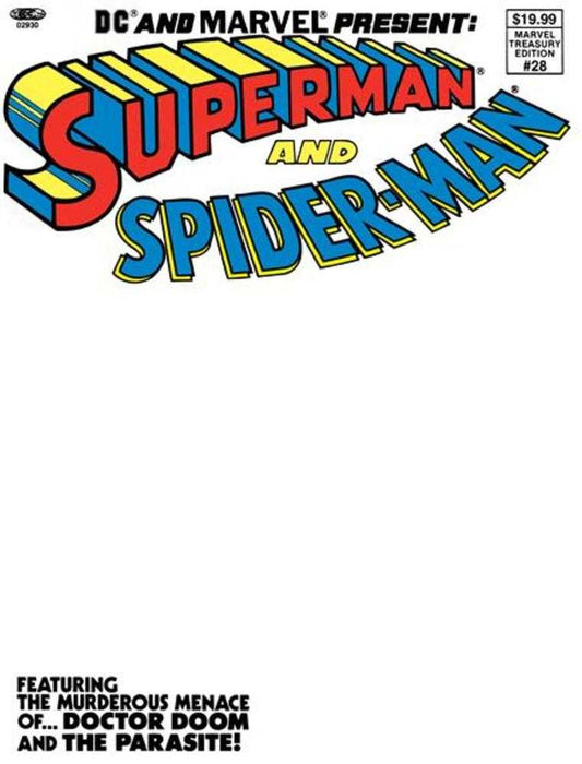 DC And Marvel Present Superman And Spider - Man (Marvel Treasury Edition 28) 1 Facsimile Edition Cover D Blank Variant - Cadets Toys & Comics