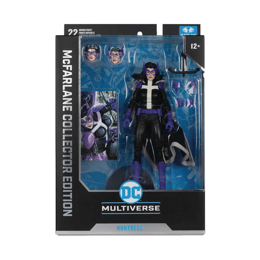 A boxed Huntress DC Multiverse action figure.
