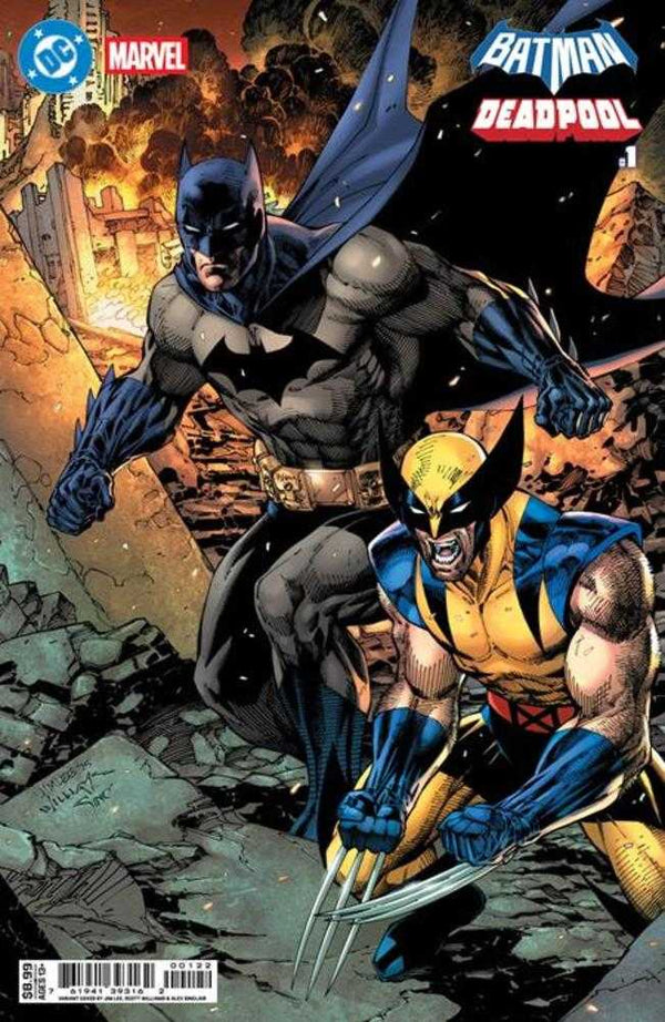 DC Marvel Batman Deadpool #1 (Número Único) Portada K Jim Lee Batman Wolverine Variante en Cartulina
