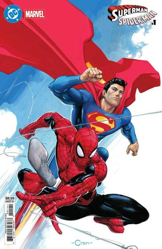 DC Marvel Superman Spider - Man 1 (One Shot) Cover D Clayton Crain Card Stock Variant - Cadets Toys & Comics