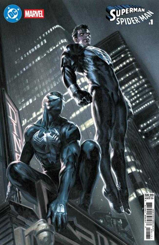 DC Marvel Superman Spider - Man 1 (One Shot) Cover G Gabriele Dell Otto Superman Black & Spider - Man Black Card Stock Variant - Cadets Toys & Comics
