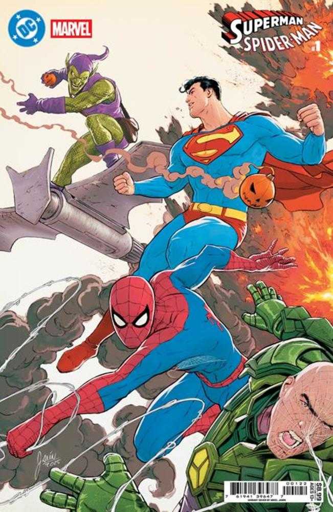 DC Marvel Superman Spider - Man 1 (One Shot) Cover J Mikel Janin Superman & Spider - Man vs Lex Luthor & Green Goblin Card Stock Variant - Cadets Toys & Comics