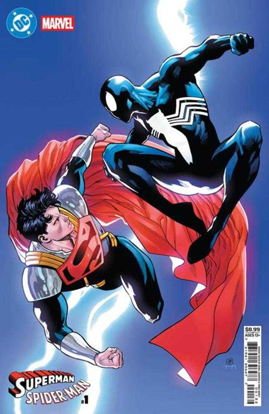DC Marvel Superman Spider - Man 1 (One Shot) Cover R Daniel Sampere Super Boy Prime & Spider - Man Black Card Stock Variant - Cadets Toys & Comics