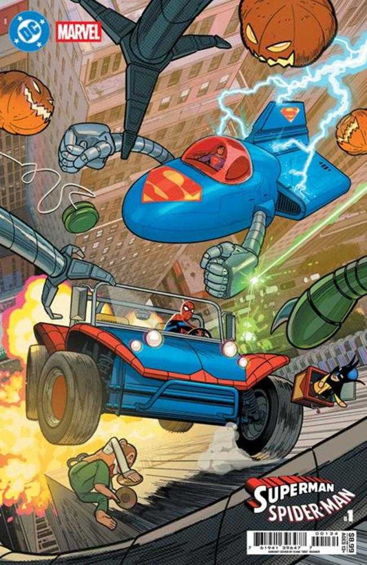 DC Marvel Superman Spider - Man 1 (One Shot) Cover T Evan Doc Shaner Supermobile & Spider Mobile Card Stock Variant - Cadets Toys & Comics