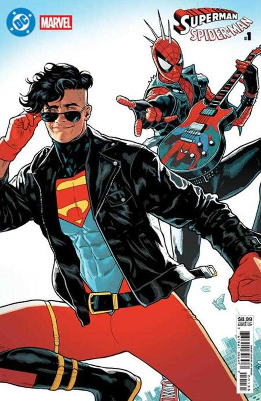 DC Marvel Superman Spider - Man 1 (One Shot) Cover U Jeff Spokes Superboy 90 S & Spider Punk Card Stock Variant - Cadets Toys & Comics