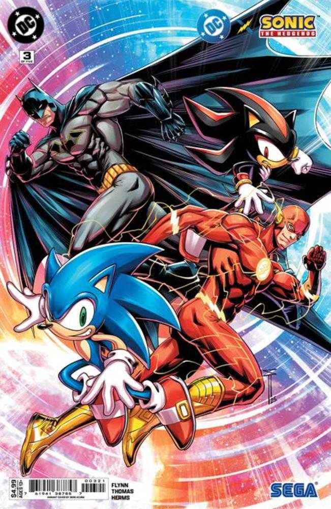 DC X Sonic The Hedgehog #3 (de 5) Portada B Variante en cartulina Serg Acuna