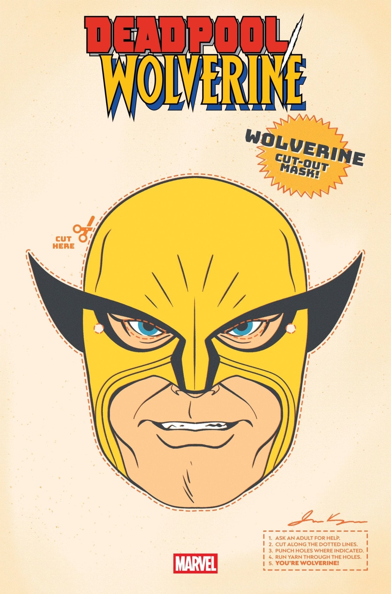 Deadpool/Wolverine #9 Variante retro de máscara de Halloween