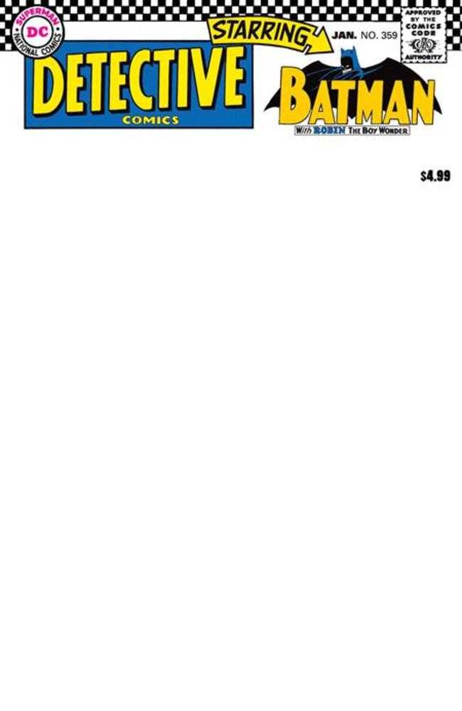 Detective Comics 359 Facsimile Edition Cover B Blank Card Stock Variant - Cadets Toys & Comics