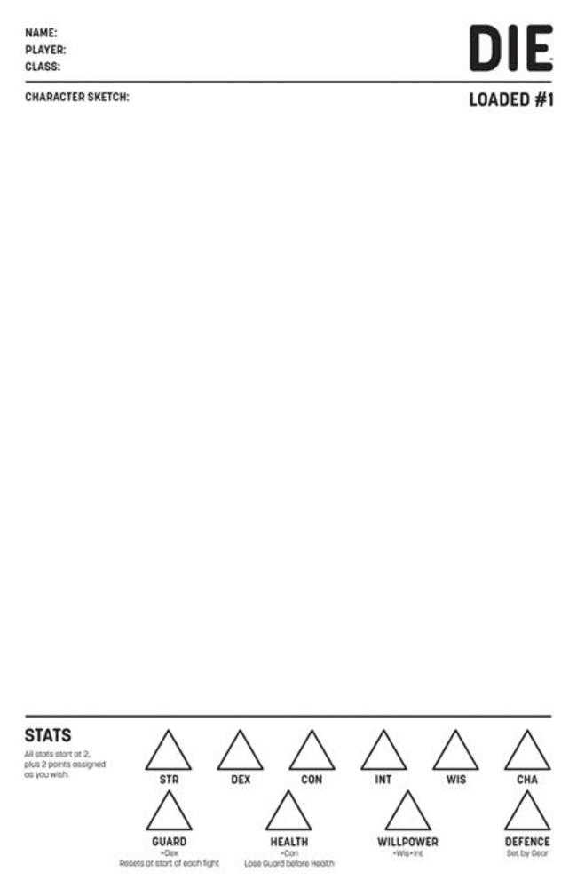 Die Loaded #1 Portada D Variante de boceto en blanco (Para adultos)