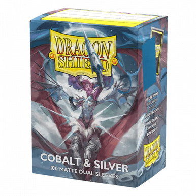 Fundas Dragon Shield - Doble mate - Cobalto y plata (100 unidades)