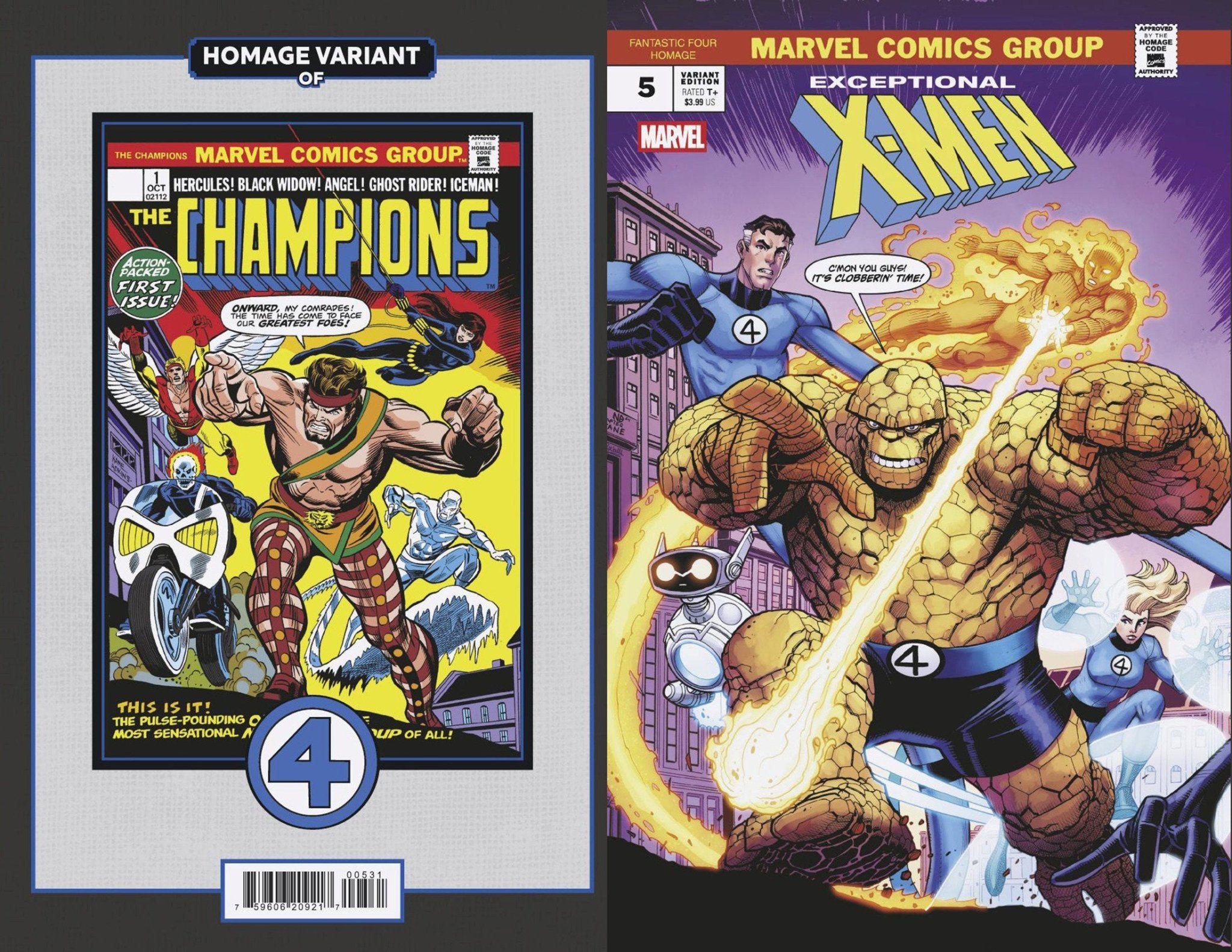 Exceptional X - Men 5 Bradshaw Fantastic Four Homage Variant - Cadets Toys & Comics