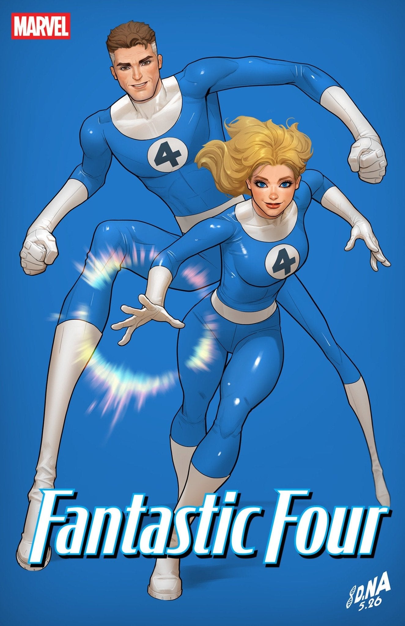 Fantastic Four 14 David Nakayama Color Block Blue Variant - Cadets Toys & Comics