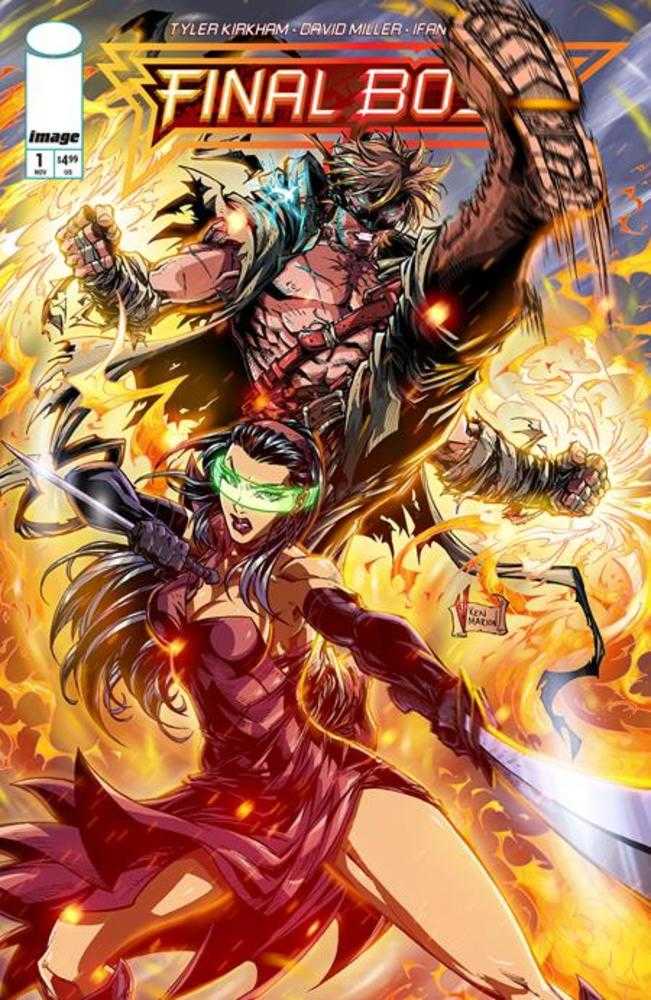 Portada del Jefe Final #1 BV Ken Marion Variante (Para adultos)