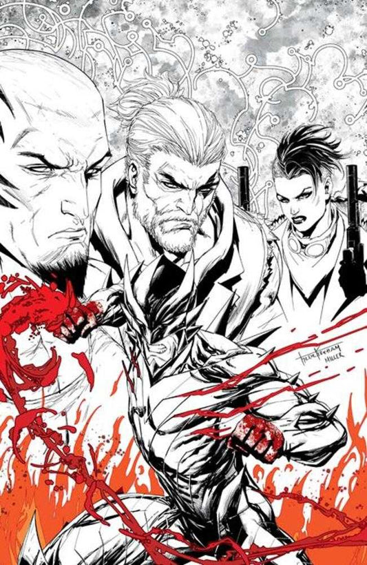 Fireborn 1 Cover L Tyler Kirkham Black & White & Blood Full Art Variant - Cadets Toys & Comics