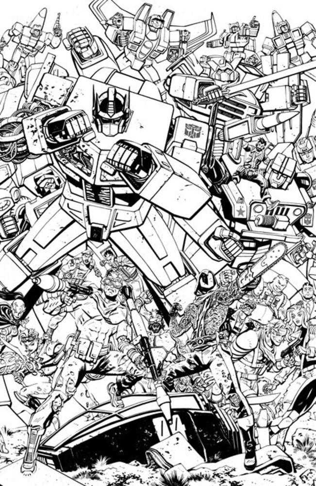G.I. Joe 23 Cover G Tom Reilly Transformers Black & White Energon Universe 3rd Anniversary Connecting Variant - Cadets Toys & Comics