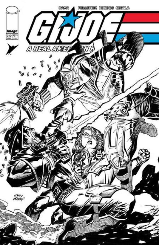 Comic book cover featuring an action scene with characters in futuristic armor and weaponry.