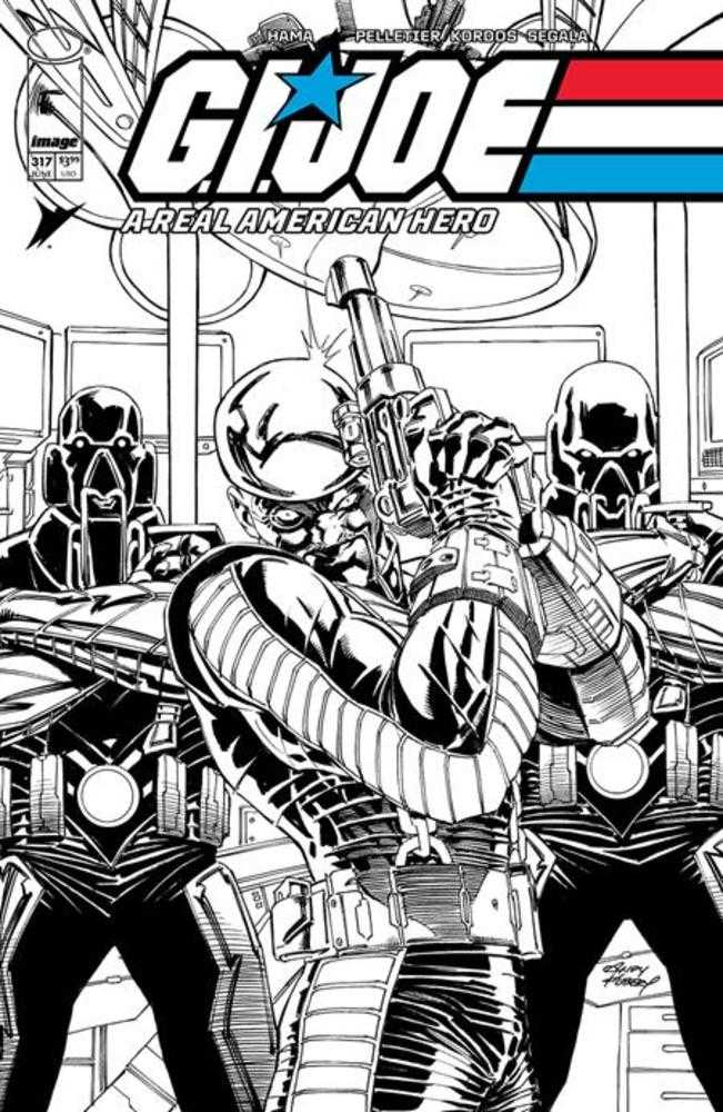 GI Joe: Un auténtico héroe americano n.º 317 Portada B Andy Kubert Variante en blanco y negro