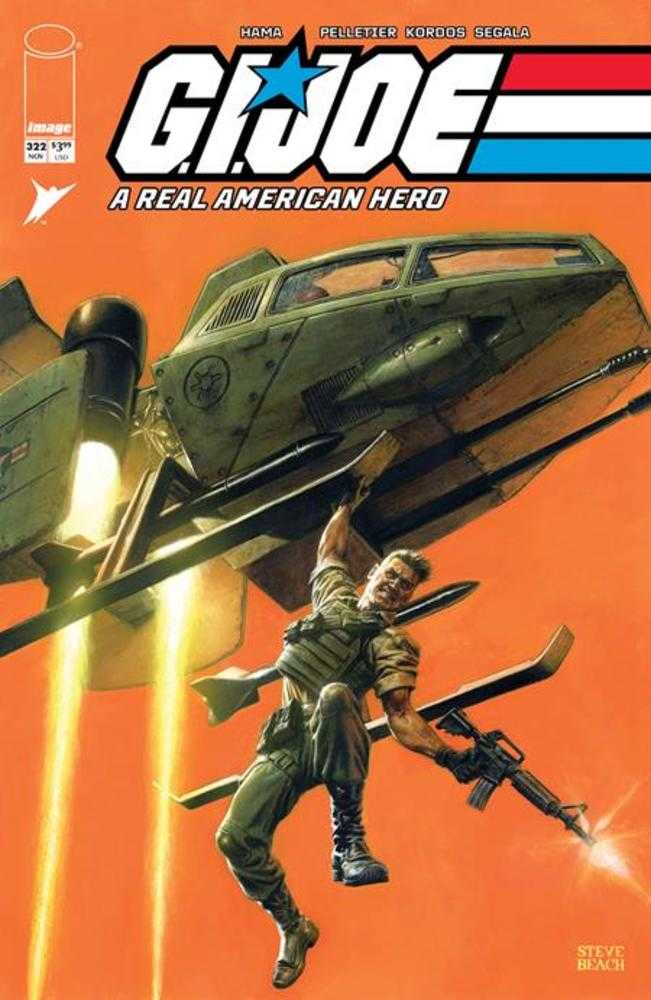 GI Joe: Un auténtico héroe americano n.º 322, portada C, 1 de cada 10, variante de Steve Beach de Gears of Joe