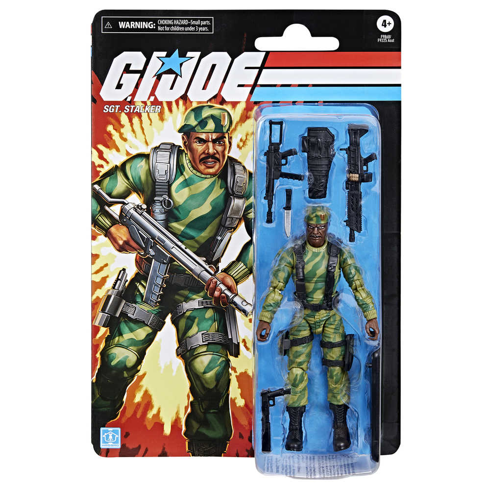 Action figure of Sgt. Stalker from G.I. Joe in packaging.