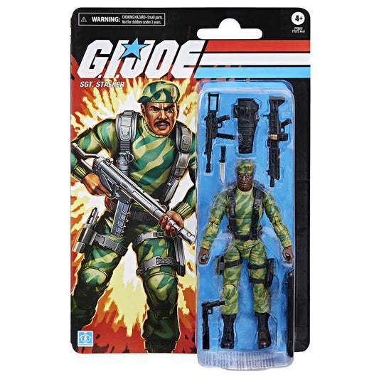 Action figure of Sgt. Stalker from G.I. Joe in packaging.