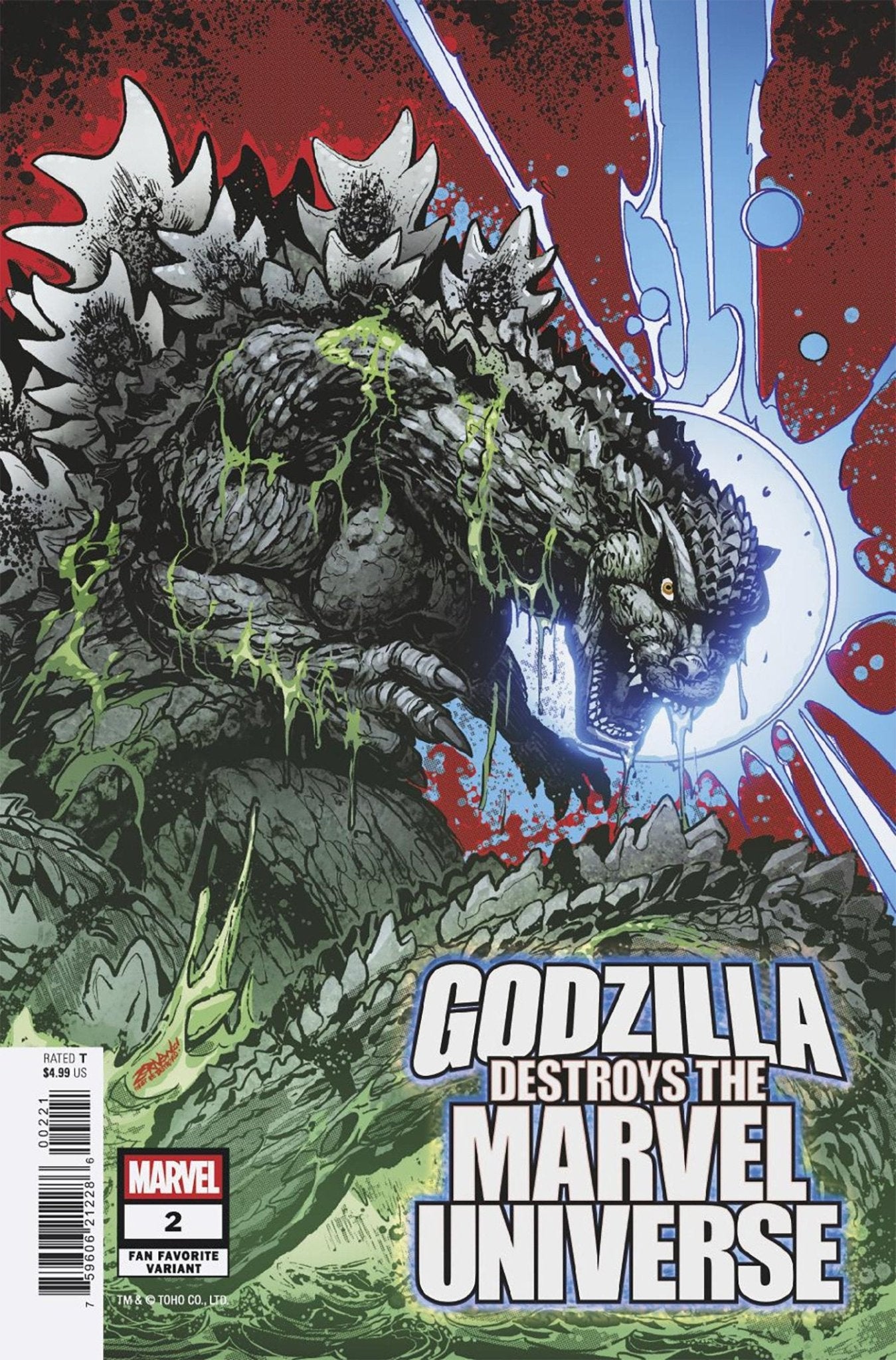 Godzilla destruye el Universo Marvel #2 Jeff Zornow Variante favorita de los fans