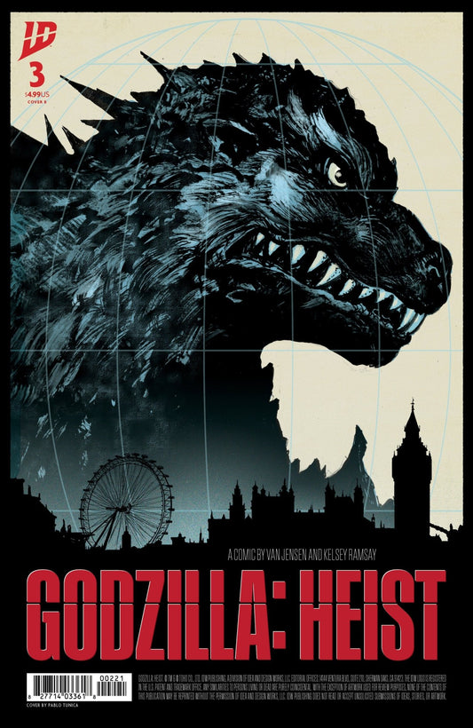 Godzilla: Heist 3 Variant B (Tunica Movie Poster Variant) - Cadets Toys & Comics