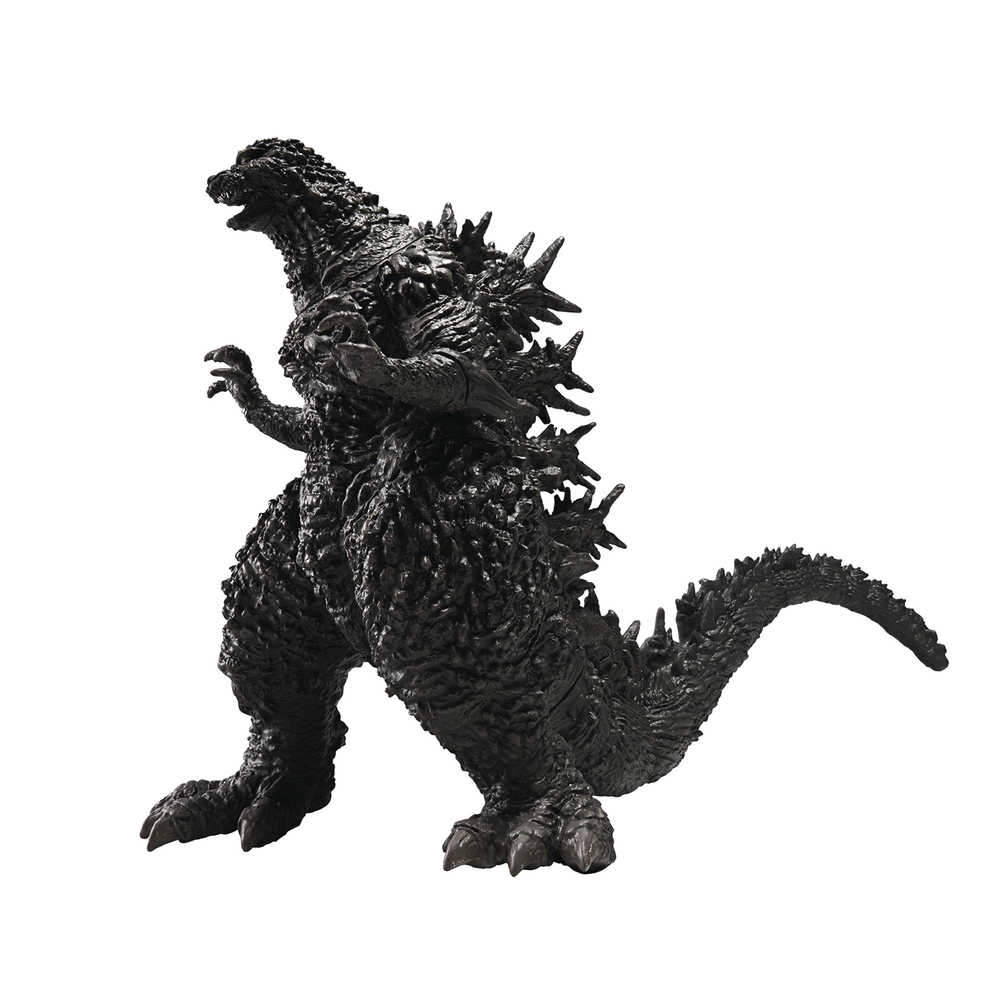 Black Godzilla figure standing tall.
