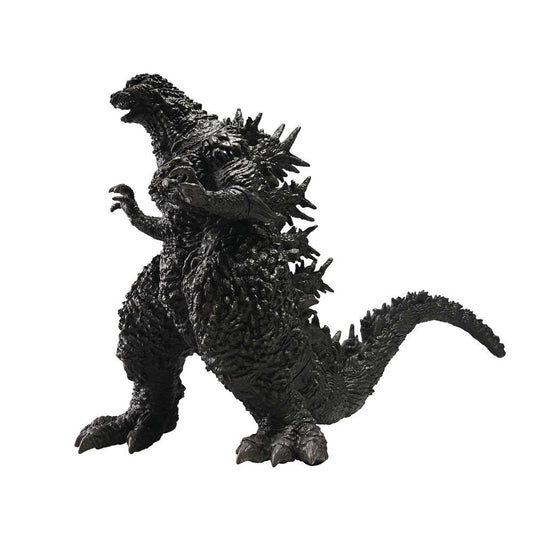 Black Godzilla figure standing tall.

