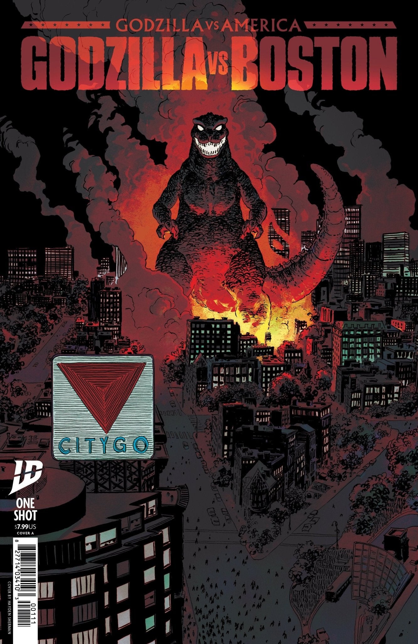 Godzilla contra América: Portada de Boston A (Sherman)