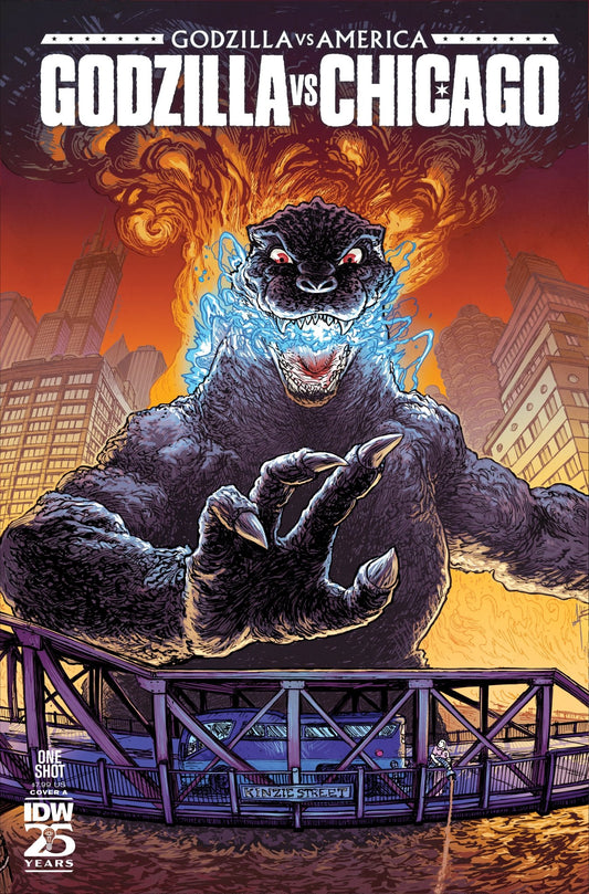 Godzilla vs. America: Chicago Cover A (Browne) - Cadets Toys & Comics