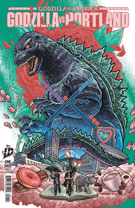 Godzilla vs. America: Portland Cover A (Dewey) - Cadets Toys & Comics