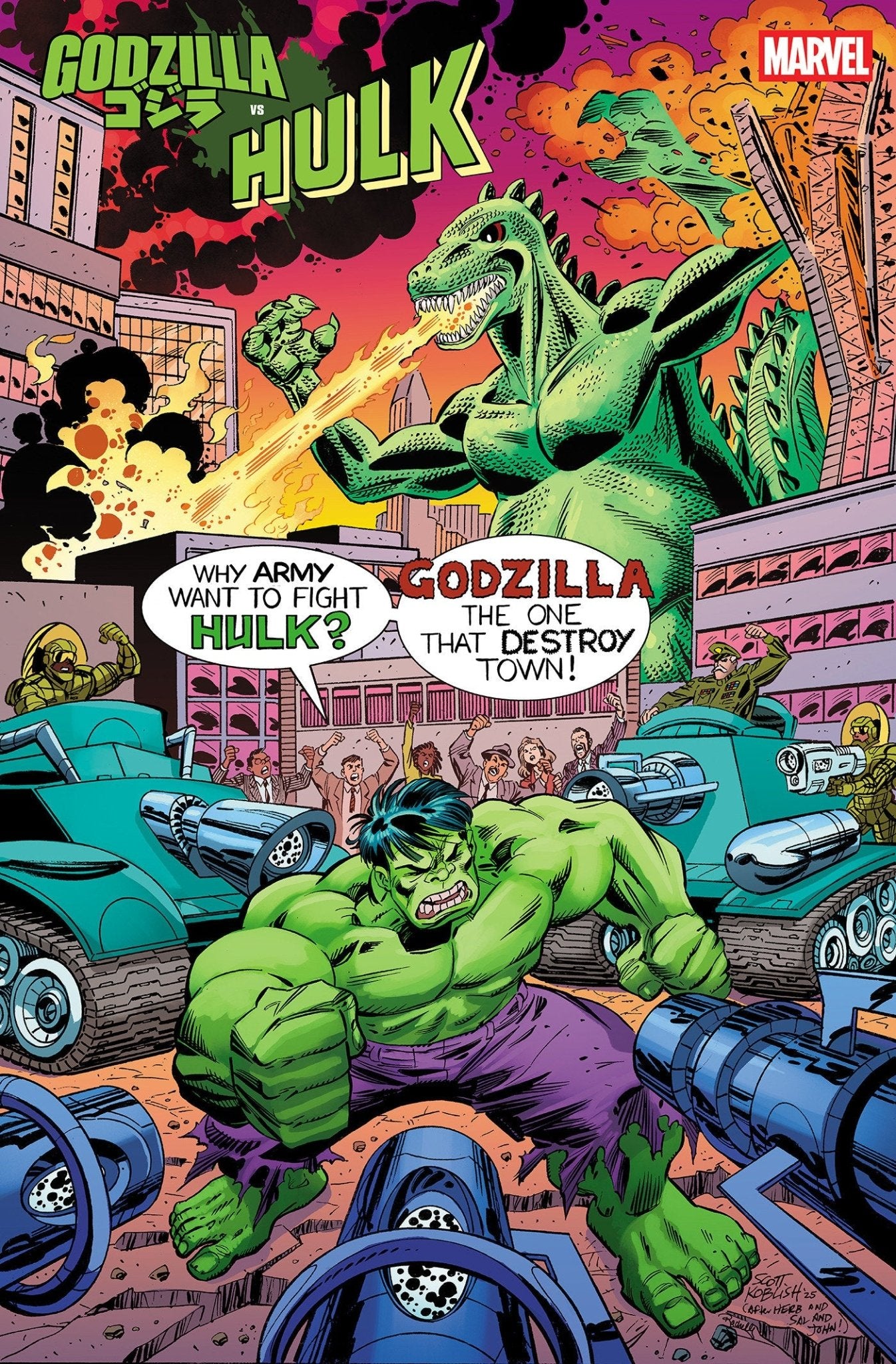 Godzilla vs. Hulk 1 Scott Koblish Classic Variant - Cadets Toys & Comics