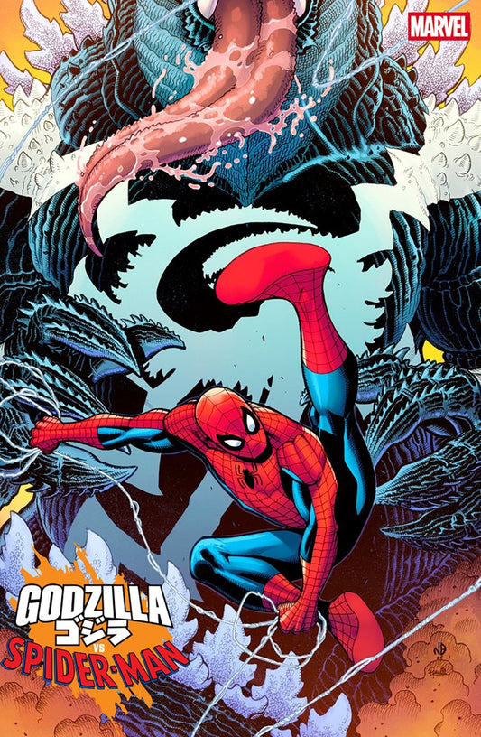 Godzilla vs. Spider - Man 1 Nick Bradshaw Venomized Godzilla Variant - Cadets Toys & Comics