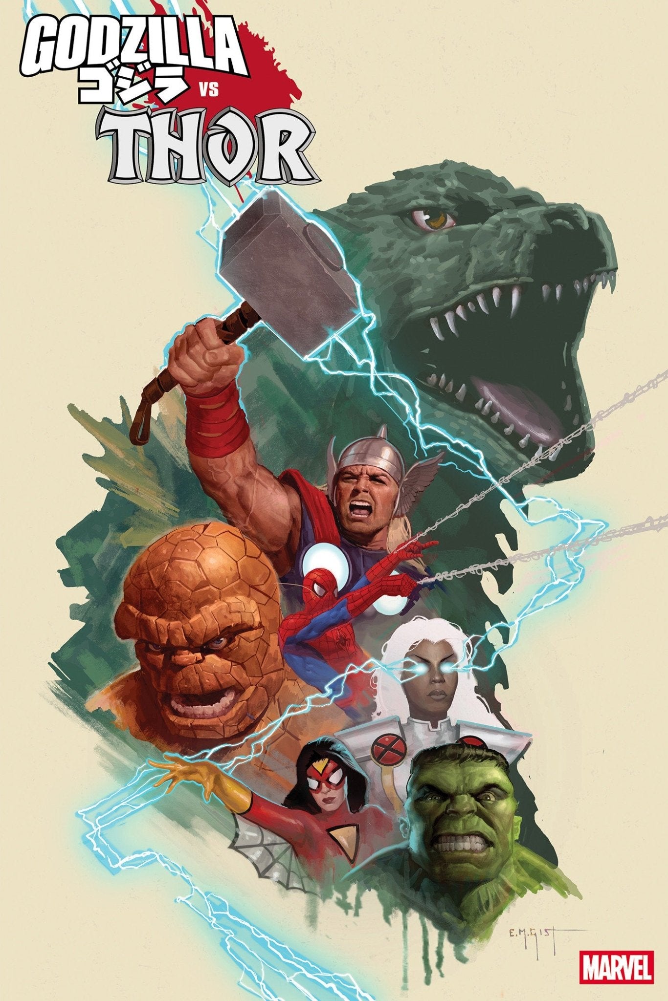 Godzilla contra Thor #1 EM Gist Variante del Universo Marvel
