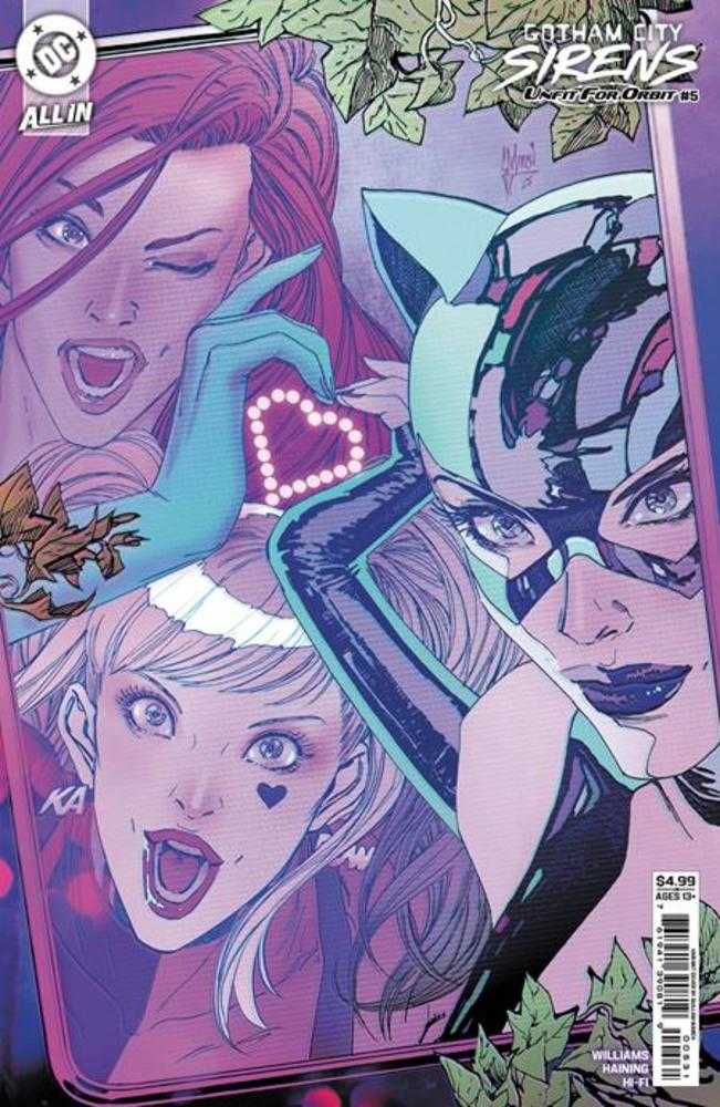 Gotham City Sirens Unfit For Orbit #5 (de 5) Portada C Guillem March Variante de cartulina conectada