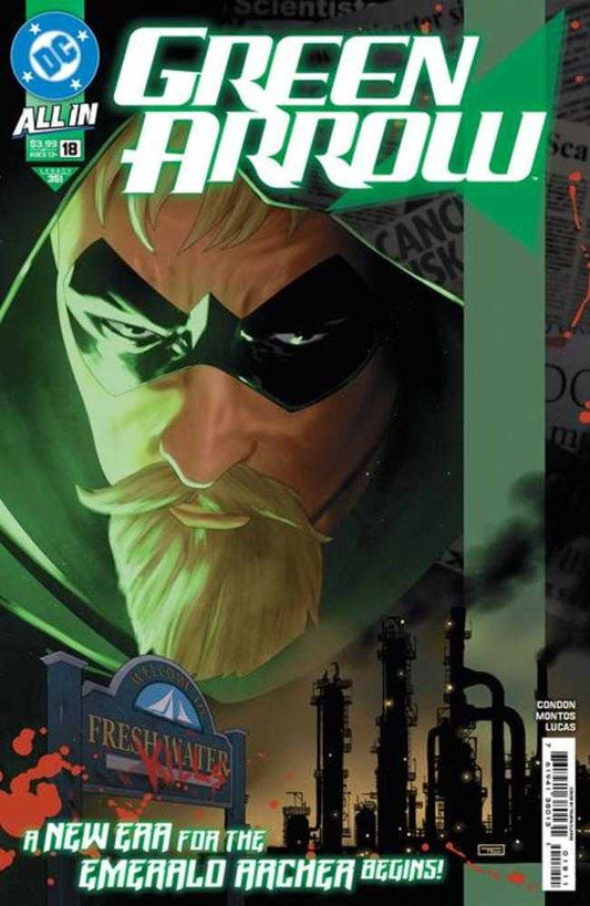 Comic book cover with Green Arrow.
