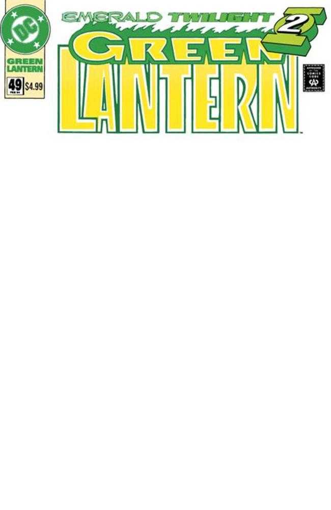 Green Lantern 49 Facsimile Edition Cover B Blank Card Stock Variant - Cadets Toys & Comics