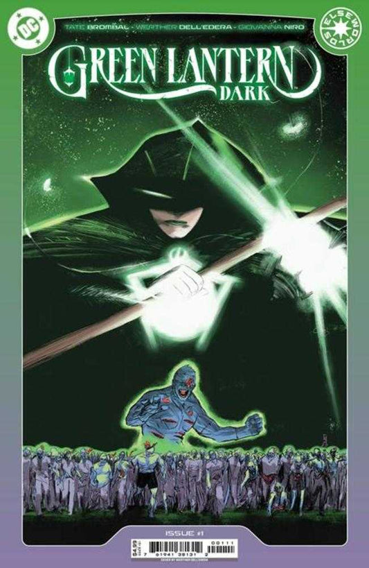 Green Lantern Dark comic book cover; featuring Green Lantern, shadowy villain, and zombie-like crowd.