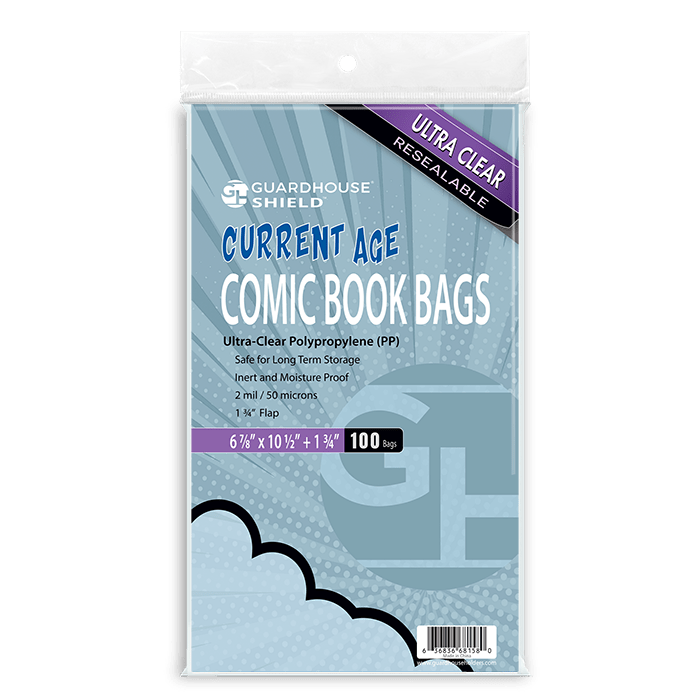 Bolsa resellable Guardhouse Shield para cómics actuales - 6 7/8 x 10 1/2