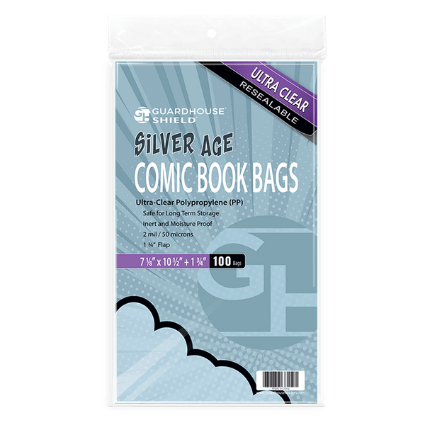 Bolsa resellable Guardhouse Shield para cómics plateados - 7 1/8 x 10 1/2