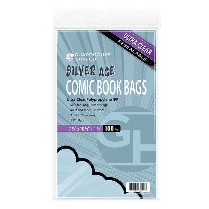 Bolsa resellable Guardhouse Shield para cómics plateados - 7 1/8 x 10 1/2