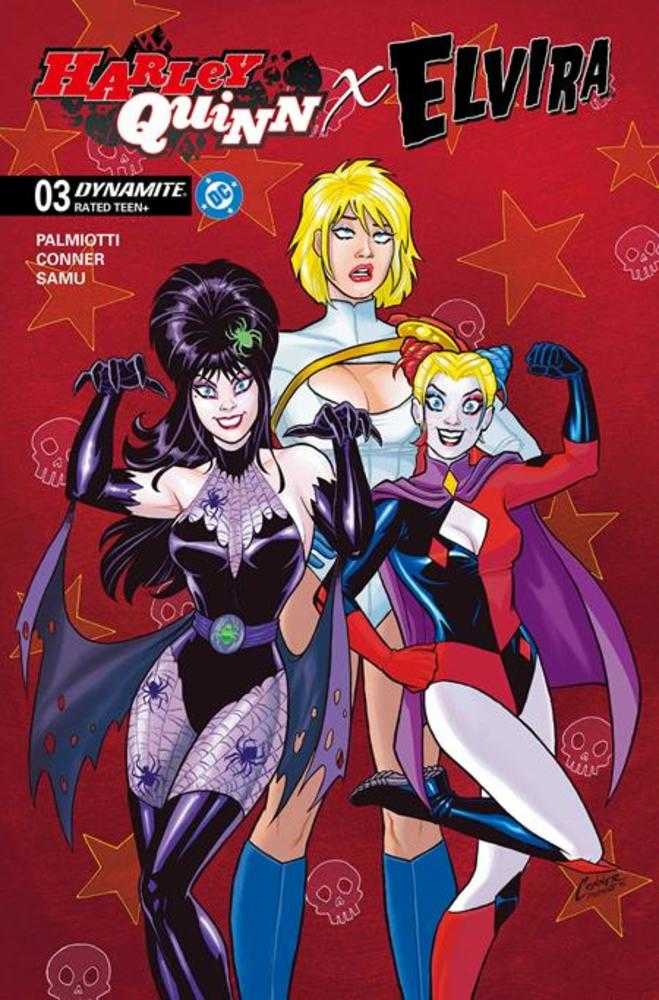 Harley Quinn X Elvira 3 Cover A Amanda Conner Red - Cadets Toys & Comics