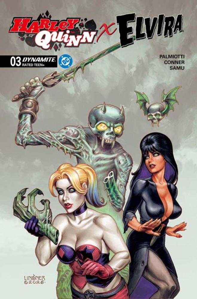 Harley Quinn X Elvira 3 Cover C Joseph Michael Linsner Variant - Cadets Toys & Comics