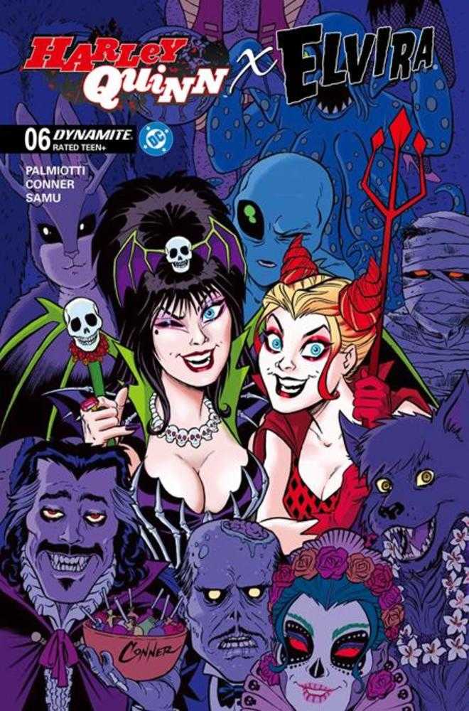 Harley Quinn X Elvira 6 Cover A Amanda Conner Party - Cadets Toys & Comics